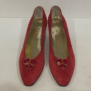 Salvatore Ferragamo Women's Pumps 8 1/2 4A Red
